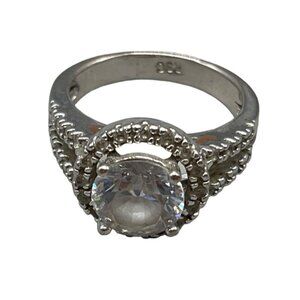 vintage RSC costume jewelry ring women size 8 bling circle READ